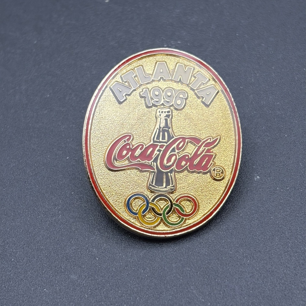 1996 Atlanta Olympics Coca Cola Coke Bottle Olympic Rings Lapel‎ Hat Pin